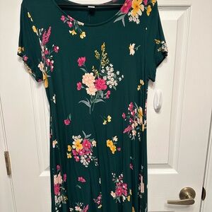 Old Navy Green Floral Dress